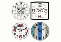 Wanduhr Glas sortiert ohne 1x AA Batterie Ø34cm Wanduhr Glas sortiert ohne 1x AA Batterie Ø34cm